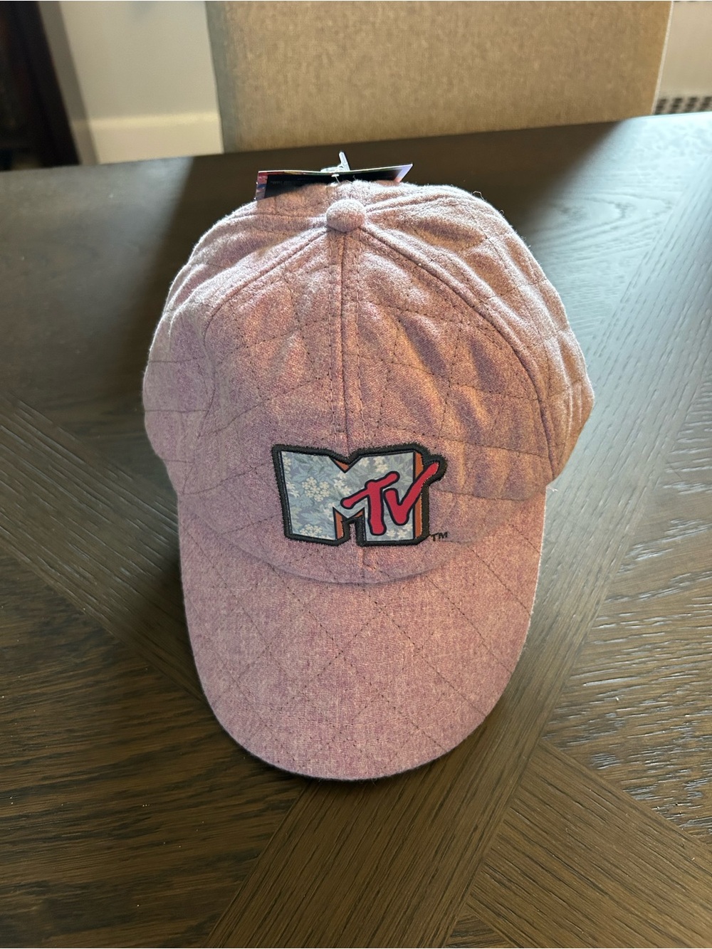 MTV Quilted Lavender Pink Logo Cap NWT
